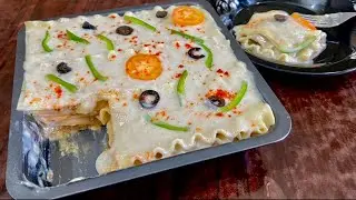 Without Cheese and Oven Low Budget Lasagna Recipe | Easy chicken Lasagna Recipe #tfskitchen #lasagna