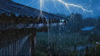 No Ads - Rain Sounds for Sleeping - ASMR Heavy Rain On Tin Roof for Total Body Relaxation