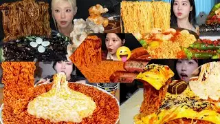  3X SPEED EATING*MUKBANG_COMPILATION* CORN CHEESE CARBO BULDAK,SAMYANG,CHAPAGETTI,BLACKBEAN NOODLES