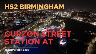 HS2 Curzon Street Station at night