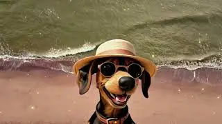 Happy Summer Dog 🐶🌴 Beach Vibes & Joyful Music #shorts