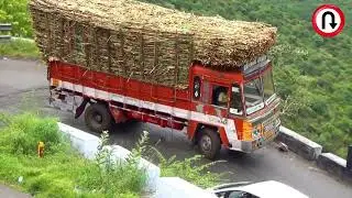 Eicher Tata and Ashok Leyland Trucks All at once Turning in U Turn Dhimbam