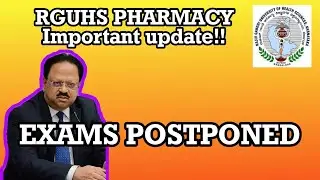 RGUHS Latest Updates | Pharmacy exams postponed||#pharmacy #bpharm #PharmD #Mpharm #karnataka.