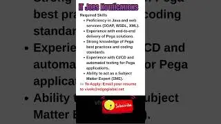 Pega LSA Job in Jersey City, NJ Sept 25, 2025