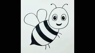 How to draw Cartoon Bee #shorts