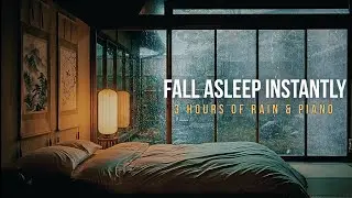DEEP SLEEP MUSIC | Rain Sounds & Gentle Piano in Cozy Tokyo Bedroom | Instant Sleep, Stress Relief