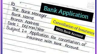 Bank Application For Cancellation Of Insurance || Cancellation of Insurance With Bank Account ||