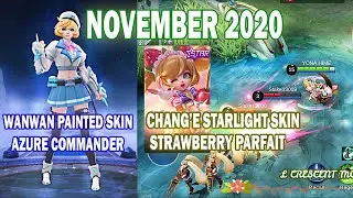 CHANG'E STRAWBERRY PARFAIT SKIN & WANWAN AZURE COMMANDER SKIN | NOVEMBER 2020 STARLIGHT