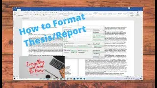 Office 365- Thesis and Reports formatting in MS Word