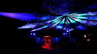 Psychedelic Trance Party Decorations - UV-Reactive Canopy and DJ-Stage