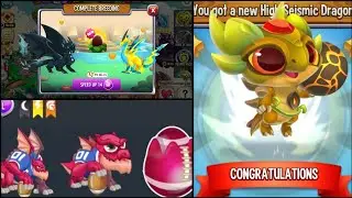 #65. Dragon city - Day 65 | Hatched High Seismic Dragon | Successfully breeding Tackle Dragon.