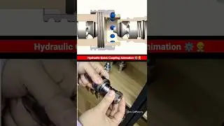 Hydraulic quick coupling animation video 👷&zwj;♂️⚙️ #mechanical #cad #animation #engineering  🔥