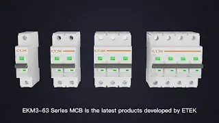 ETEK Electric EKM3 series MCB with 6kA short-circuit breaking capacity