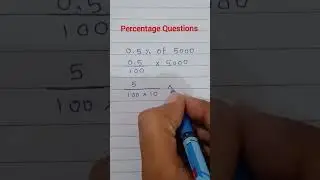 0.5% of 5000 = ? #percentage #mathematics #tricks #simplification #calculation #ytshorts #shorts