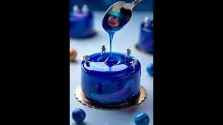 Galaxy Cake ASMR | Spoon Swirl Through Cosmic Jelly in 8K Slow Motion. #asmr #asmrfood #funny