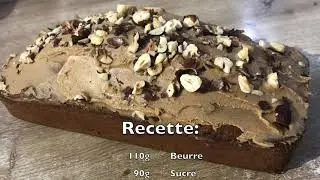 Cake caf&eacute; noisette (recette facile, peu sucr&eacute;, craquant avec les noisettes)