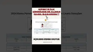 Kpss'ye İlk Girişimde 95 Aldım !
