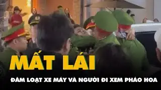 Ô tô mất lái đâm loạt xe máy và người đi xem pháo hoa giao thừa Tết dương lịch