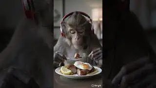 #cool guys. eating food #amazing #monkey