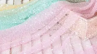 Lightweight Sequinned Double-layer Tulle & Tinsel Mesh 30135