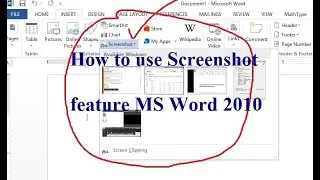 How to use Screenshot feature MS Word 2010 || Direct screenshot without print screen in ms word 2010