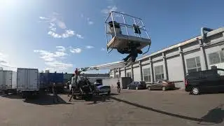 Испытания автовышки  Oil&Steel после замены цепи телескопирования стрелы