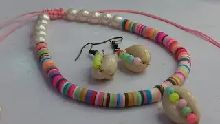 Beautiful set made by cowrie shells 🐚|easy diy bracelet and necklace✨️||Beads n Thread||
