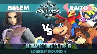 Salem vs Raito - Losers' Round 1: Ultimate Singles Top 16 - Mainstage | Hero vs Duck Hunt, Banjo