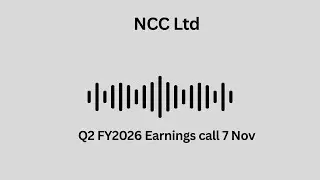 NCC Ltd Q2 FY 2026 Earnings Conference Call