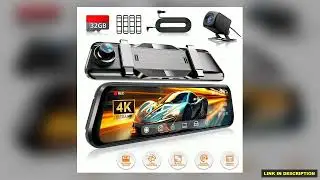 4K Front and Rear Mirror Dash Cam 966 IPS Touch Screen Dual Cameras Loop Recording GSensor Parking