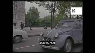 1960s Paris, Driving Down The Champs Elysees, 35mm