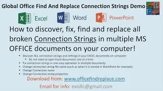 How to find and replace connection strings in Excel, Word in multiple documents (batch)