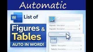 How to Create List of Figures and List of Tables in Microsoft Word Automatically