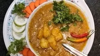 how to make pork with split black gram..(mati maah)