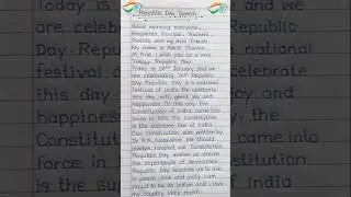 Republic Day Speech in English 🇮🇳 | 26 January Powerful Lines |  Speech&rdquo;#trendingshorts #viral