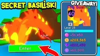 SECRET PET OPENING + BASILISK PET GIVEAWAY In Roblox Bubble Gum Simulator!