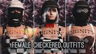 GTA 5 Online | Female Tryhard Checkered Outfits | Components | [ Xbox,PS4/5 ]