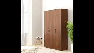 Amazon Brand Solimo Medusa Engineered Wood Wardrobe walnut finish 3 Doors Home & Kitchen
