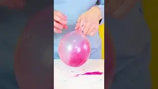 Slime Filled Balloon Popping With a Needle is Sooo Messy and Exploding #Shorts