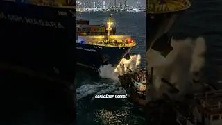 Massive Container Ship Collision in Singapore Strait #Shorts#ShipCollision#CMA_CGM #MaritimeIncident