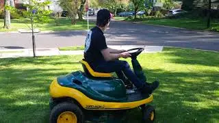20200507 Yardman Yard Bug ride-on lawnmower start