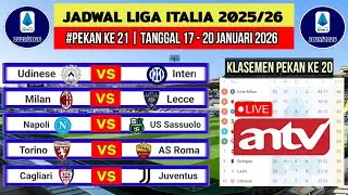 Jadwal Liga Italia 2026 Pekan 21~UDINESE VS INTER MILAN~Klasemen Serie A 2025/2026 Terbaru~Live ANTV