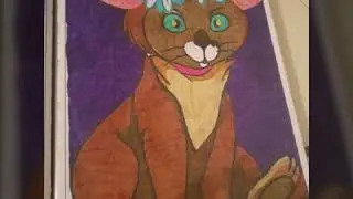 Disney chat et f&eacute;lin certain coloriage fait au feutre et crayon