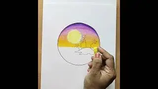 Island scenery drawing (Full drawing video link in description box) @sreebaviart