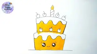 🎂 Birthday Cake Drawing 🎉 | Easy Step-by-Step for Kids & Beginners