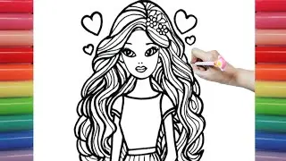 Cute & Magical Barbie Coloring for Kids | Easy Drawing Fun! 🎀🖌️🌈