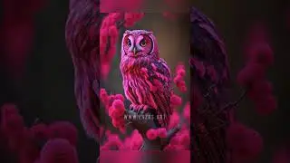 Pink Owl in a Whimsical World of Art 🌸🦉