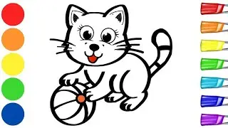 Cat Drawing ❤️ 🐈 | How to Draw a Playful Cat | Easy Drawings | Step by Step Art Tutorial
