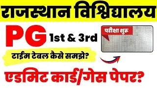 Rajasthan University PG Exam 2025 | MA 1st Semester Dates & Admit Card | Uniraj 1st Sem Exam Update