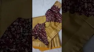 Mix Matching Contrast blouse for golden saree For bookings : 8524912639 #vedaonlineshoppingworld